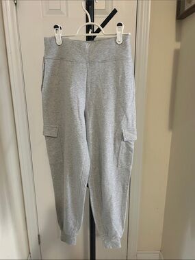 aerie Light Gray Cargo Track Joggers